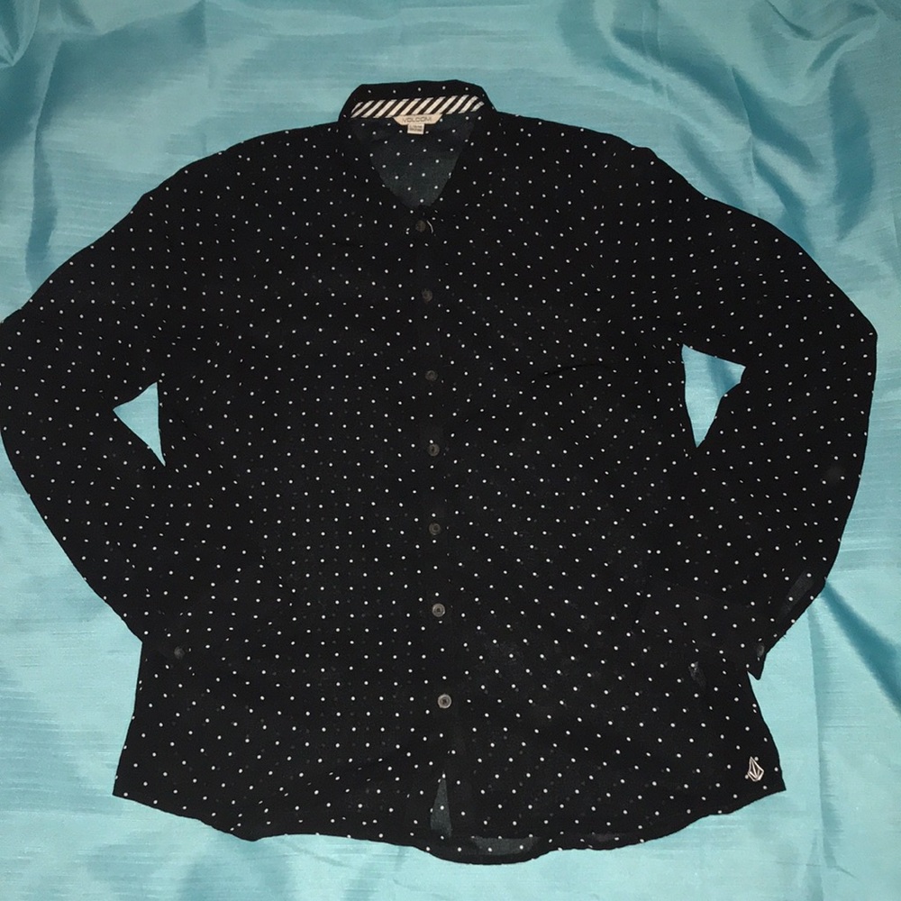 Volcom collared button up blouse